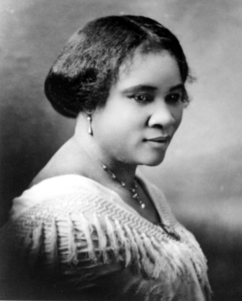 CIRCA 1914: Madam C.J. Walker (Sarah Breedlove) the first female self made millionaire in the world poses for a portrait circa 1914. (Photo by Michael Ochs Archives/Getty Images)